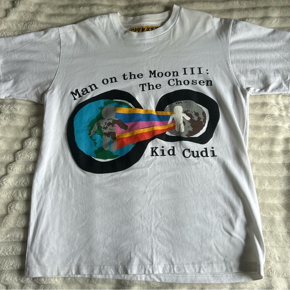 Cpfm.xyz3 Other - Mens Large Man On The Moon Kid Cudi Bubble Lettering White T-Shirt